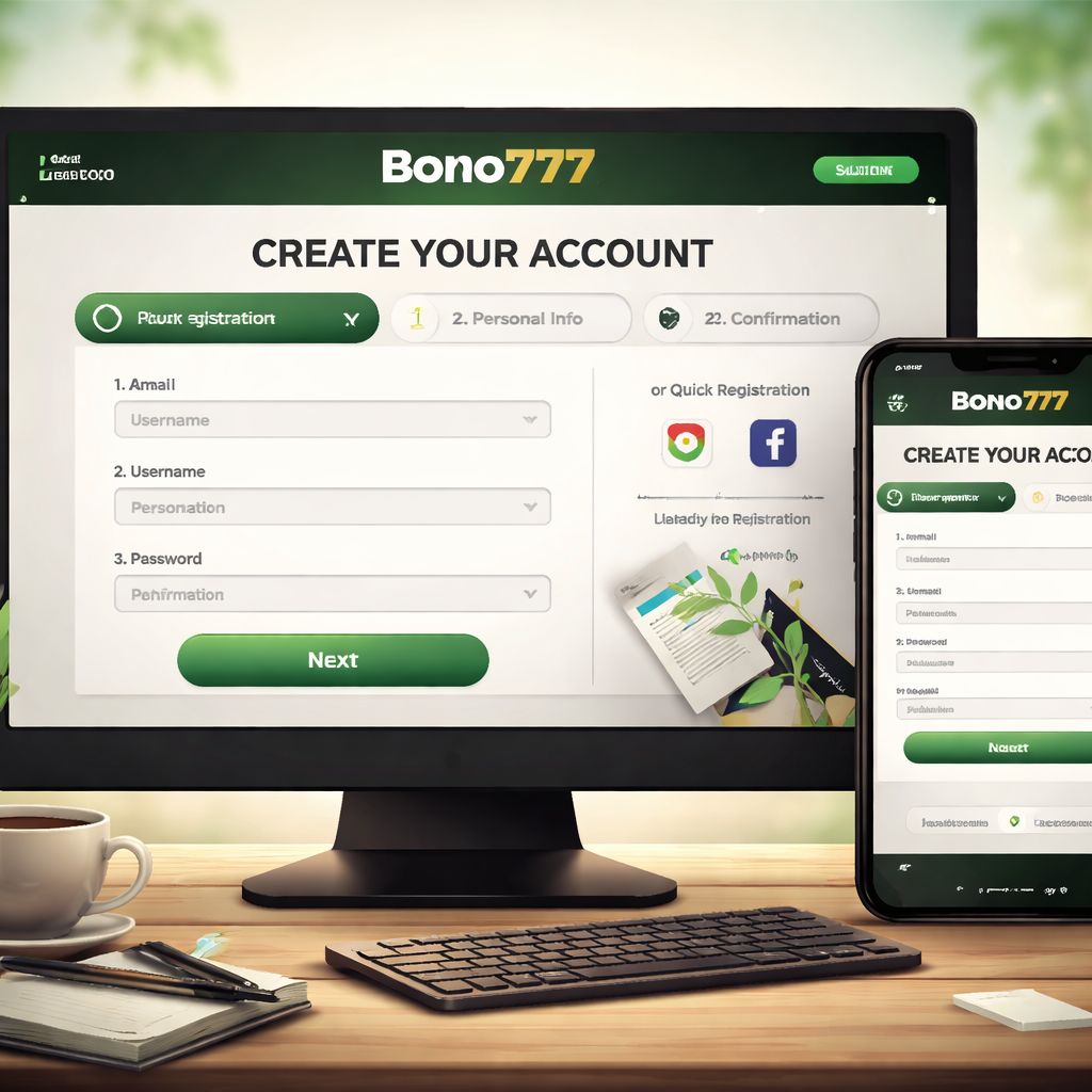 Creación de cuenta de usuario y configuración de acceso Bono777